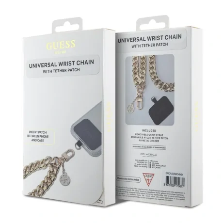 Pandantiv universal Guess pentru curea de mână 4G, auriu