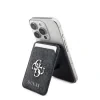 Portofel Guess 4G Metal Logo MagSafe Card slot cu suport, negru