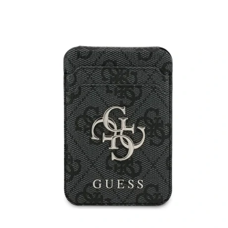 Portofel Guess 4G Metal Logo MagSafe Card slot cu suport, negru