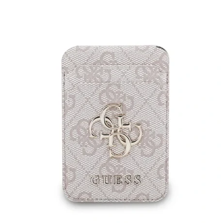 Portofel Guess 4G Metal Logo MagSafe Card slot cu suport, roz