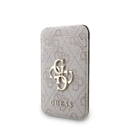 Portofel Guess 4G Metal Logo MagSafe Card slot cu suport, roz