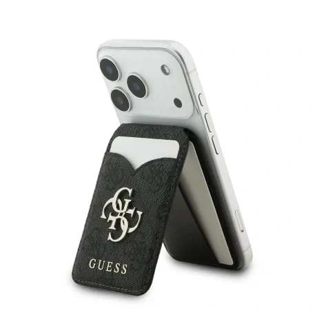Portofel Guess PU 4G Mirror MagSafe Cardslot cu suport și suport, negru