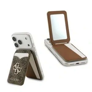 Portofel Guess PU 4G Mirror MagSafe cu slot pentru carduri și suport, maro