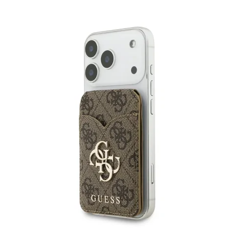 Portofel Guess PU 4G Mirror MagSafe cu slot pentru carduri și suport, maro