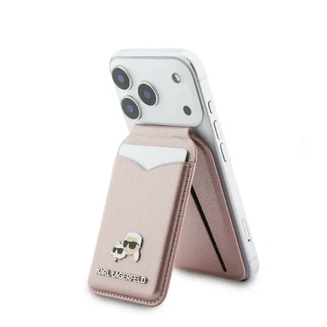 Portofel Karl Lagerfeld Mirror MagSafe cu suport, roz
