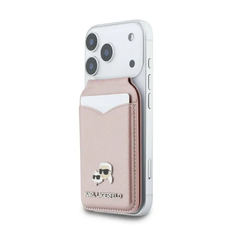 Portofel Karl Lagerfeld Mirror MagSafe cu suport, roz