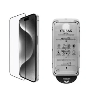 Sticlă securizată Guess 2.5D pentru iPhone 16 Pro Max Negru