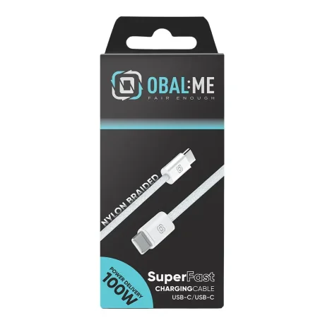 AMBALAJ: Cablu împletit ME Super Fast USB-C/USB-C 100W 1m Alb