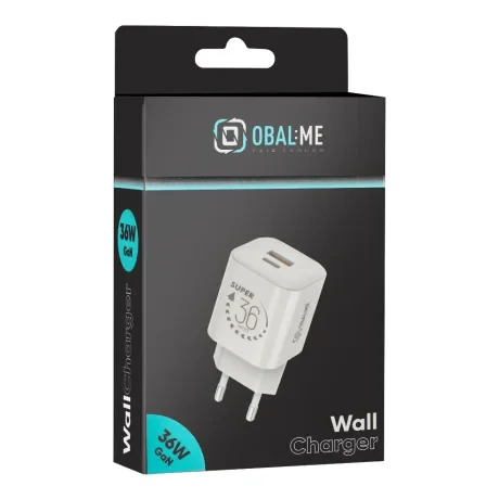 AMBALAJ: Încărcător de călătorie ME GaN USB-A + USB-C 36W Alb