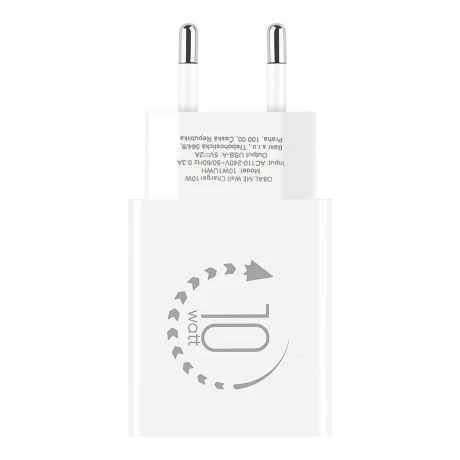 AMBALAJ: Încărcător de călătorie ME USB-A 10W + cablu USB-A/USB-C 1m alb
