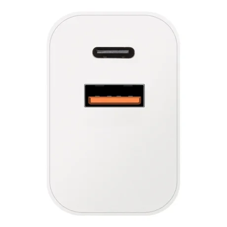 AMBALAJ: Încărcător de călătorie ME USB-A + USB-C 20W + 2x cablu 1m Alb