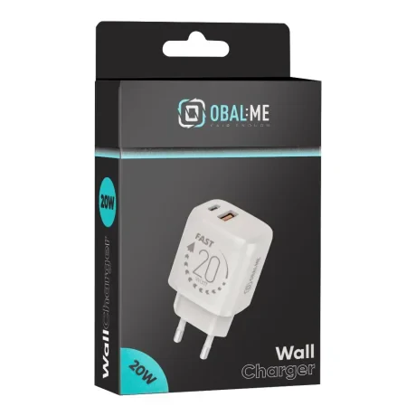 AMBALAJ: Încărcător de călătorie ME USB-A + USB-C 20W Alb