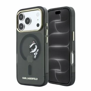 Husa spate Karl Lagerfeld IML Choupette Peekaboo Magsafe pentru iPhone 18 Pro - Negru