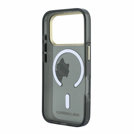 Husa spate Karl Lagerfeld IML Choupette Peekaboo Magsafe pentru iPhone 18 Pro Max - Negru