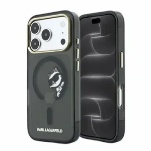 Husa spate Karl Lagerfeld IML Choupette Peekaboo Magsafe pentru iPhone 18 Pro Max - Negru