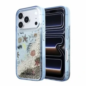 Husa spate Karl Lagerfeld Liquid Glitter Beach pentru iPhone 18 Pro Max - Albastru