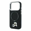 Husa spate Karl Lagerfeld PU Grained K&amp;CH Heads Ring Stand Magsafe pentru iPhone 18 Pro Max - Negru