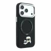Husa spate Karl Lagerfeld PU Grained K&amp;CH Heads Ring Stand Magsafe pentru iPhone 18 Pro Max - Negru