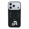 Husa spate Karl Lagerfeld PU Grained K&amp;CH Heads Ring Stand Magsafe pentru iPhone 18 Pro Max - Negru