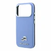 Husa spate Karl Lagerfeld PU Grained Semi Wrap K&amp;CH Heads Magsafe pentru iPhone 18 Pro - Albastru
