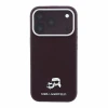 Husa spate Karl Lagerfeld PU Grained Semi Wrap K&amp;CH Heads Magsafe pentru iPhone 18 Pro - Visiniu