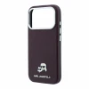 Husa spate Karl Lagerfeld PU Grained Semi Wrap K&amp;CH Heads Magsafe pentru iPhone 18 Pro - Visiniu