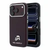 Husa spate Karl Lagerfeld PU Grained Semi Wrap K&amp;CH Heads Magsafe pentru iPhone 18 Pro - Visiniu