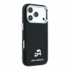 Husa spate Karl Lagerfeld PU Grained Semi Wrap K&amp;CH Heads Magsafe pentru iPhone 18 Pro Max - Negru