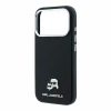 Husa spate Karl Lagerfeld PU Grained Semi Wrap K&amp;CH Heads Magsafe pentru iPhone 18 Pro Max - Negru