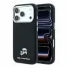 Husa spate Karl Lagerfeld PU Grained Semi Wrap K&amp;CH Heads Magsafe pentru iPhone 18 Pro Max - Negru