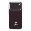 Husa spate Karl Lagerfeld PU Grained Semi Wrap K&amp;CH Heads Magsafe pentru iPhone 18 Pro Max - Visiniu