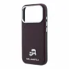 Husa spate Karl Lagerfeld PU Grained Semi Wrap K&amp;CH Heads Magsafe pentru iPhone 18 Pro Max - Visiniu