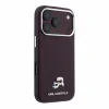 Husa spate Karl Lagerfeld PU Grained Semi Wrap K&amp;CH Heads Magsafe pentru iPhone 18 Pro Max - Visiniu