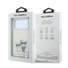 Husa spate Karl Lagerfeld PU Semi Wrap Smooth Sketch Bodies Magsafe pentru iPhone 18 Pro - Bej