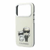 Husa spate Karl Lagerfeld PU Semi Wrap Smooth Sketch Bodies Magsafe pentru iPhone 18 Pro - Bej