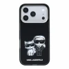 Husa spate Karl Lagerfeld PU Semi Wrap Smooth Sketch Bodies Magsafe pentru iPhone 18 Pro - Negru