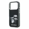 Husa spate Karl Lagerfeld PU Semi Wrap Smooth Sketch Bodies Magsafe pentru iPhone 18 Pro - Negru