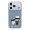 Husa spate Karl Lagerfeld PU Semi Wrap Smooth Sketch Bodies Magsafe pentru iPhone 18 Pro - Albastru