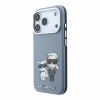 Husa spate Karl Lagerfeld PU Semi Wrap Smooth Sketch Bodies Magsafe pentru iPhone 18 Pro - Albastru