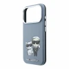 Husa spate Karl Lagerfeld PU Semi Wrap Smooth Sketch Bodies Magsafe pentru iPhone 18 Pro - Albastru