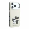 Husa spate Karl Lagerfeld PU Semi Wrap Smooth Sketch Bodies Magsafe pentru iPhone 18 Pro Max - Bej