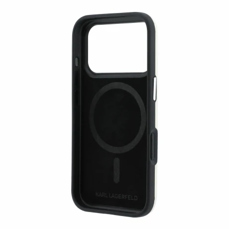 Husa spate Karl Lagerfeld PU Semi Wrap Smooth Sketch Bodies Magsafe pentru iPhone 18 Pro Max - Bej