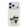 Husa spate Karl Lagerfeld PU Semi Wrap Smooth Sketch Bodies Magsafe pentru iPhone 18 Pro Max - Bej