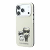 Husa spate Karl Lagerfeld PU Semi Wrap Smooth Sketch Bodies Magsafe pentru iPhone 18 Pro Max - Bej
