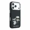 Husa spate Karl Lagerfeld PU Semi Wrap Smooth Sketch Bodies Magsafe pentru iPhone 18 Pro Max - Negru