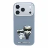 Husa spate Karl Lagerfeld PU Semi Wrap Smooth Sketch Bodies Magsafe pentru iPhone 18 Pro Max - Albastru