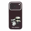 Husa spate Karl Lagerfeld PU Semi Wrap Smooth Sketch Bodies Magsafe pentru iPhone 18 Pro Max - Visiniu
