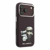 Husa spate Karl Lagerfeld PU Semi Wrap Smooth Sketch Bodies Magsafe pentru iPhone 18 Pro Max - Visiniu