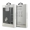 Husa spate Karl Lagerfeld Saffiano Metal Karl and Choupette cu curea crossbody pentru iPhone 18 Pro - Negru