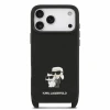 Husa spate Karl Lagerfeld Saffiano Metal Karl and Choupette cu curea crossbody pentru iPhone 18 Pro - Negru